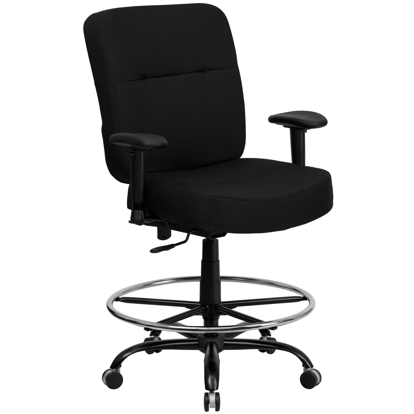 Black Fabric 400LB Draft Chair WL-735SYG-BK-AD-GG