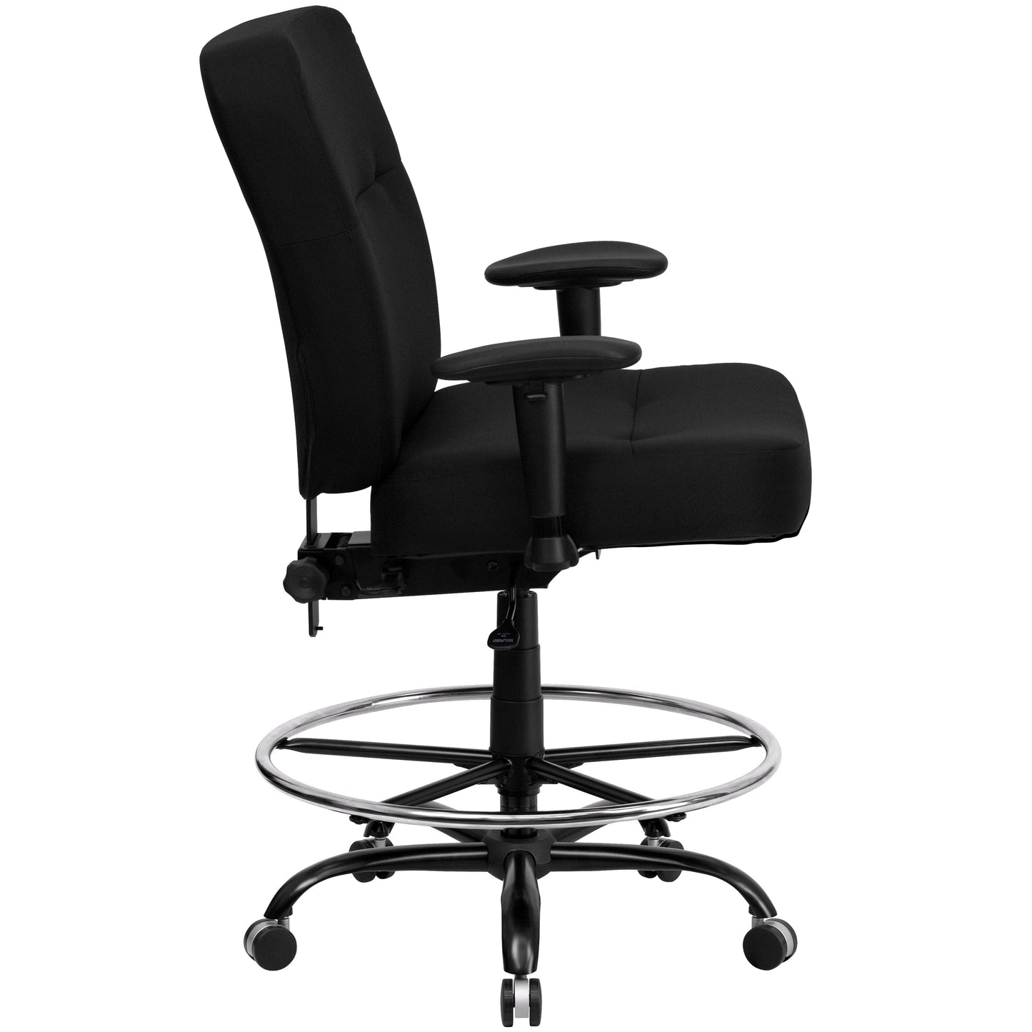 Black Fabric 400LB Draft Chair WL-735SYG-BK-AD-GG