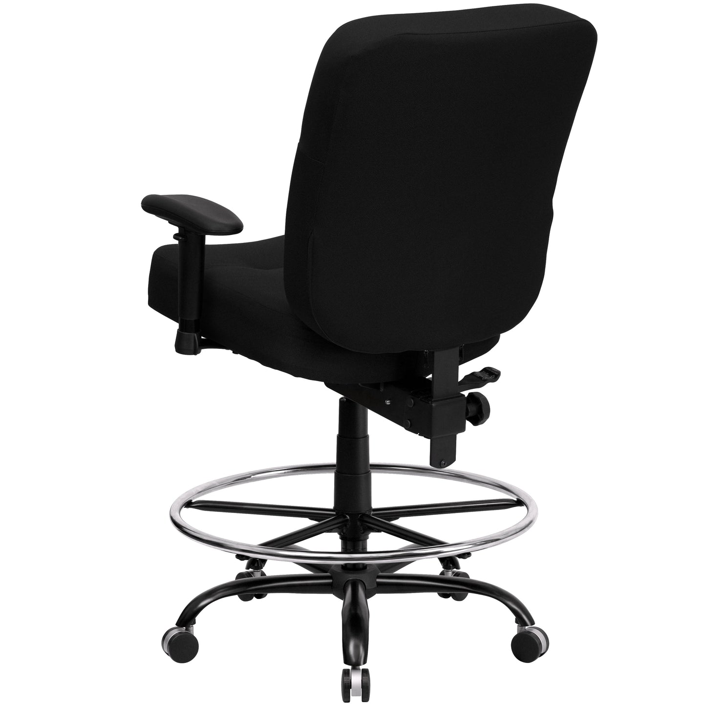 Black Fabric 400LB Draft Chair WL-735SYG-BK-AD-GG