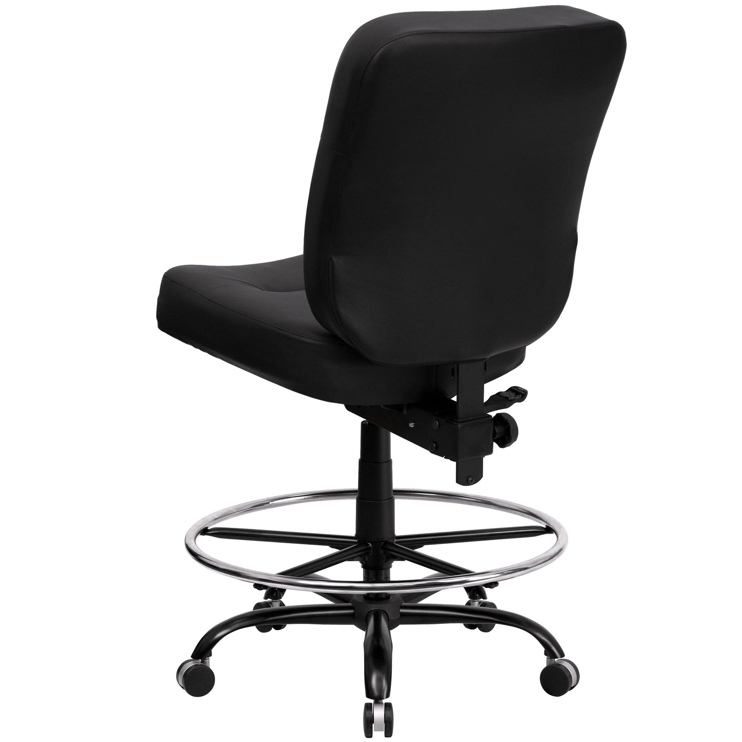 Black 400LB Draft Chair WL-735SYG-BK-LEA-D-GG