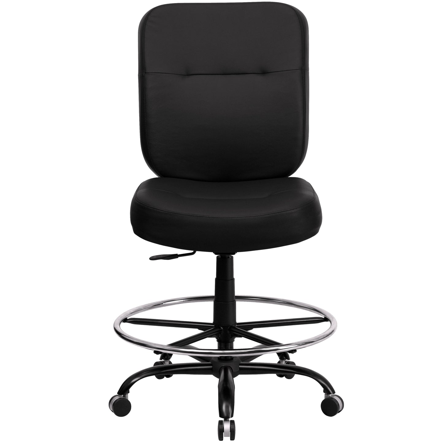 Black 400LB Draft Chair WL-735SYG-BK-LEA-D-GG