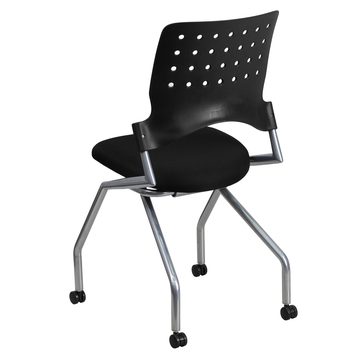 Black Fabric Nesting Chair WL-A224V-GG