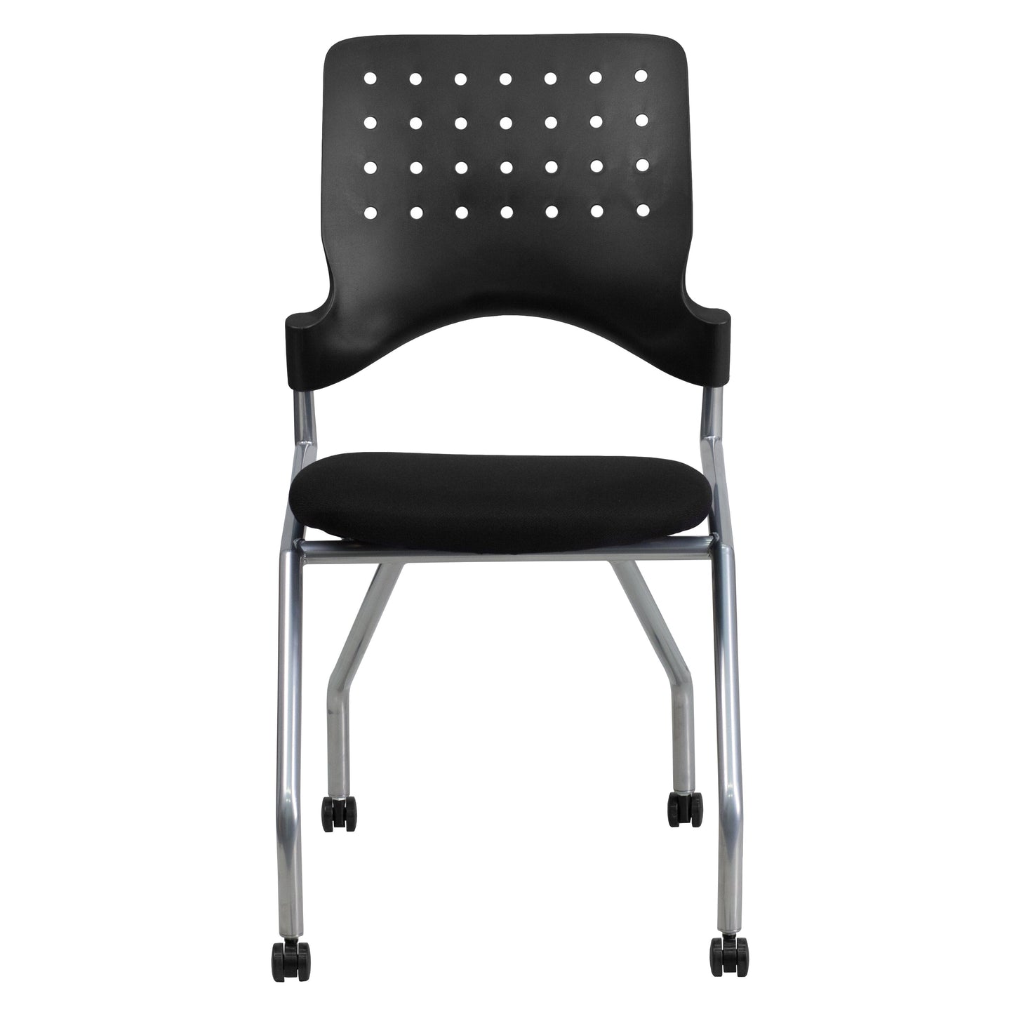 Black Fabric Nesting Chair WL-A224V-GG