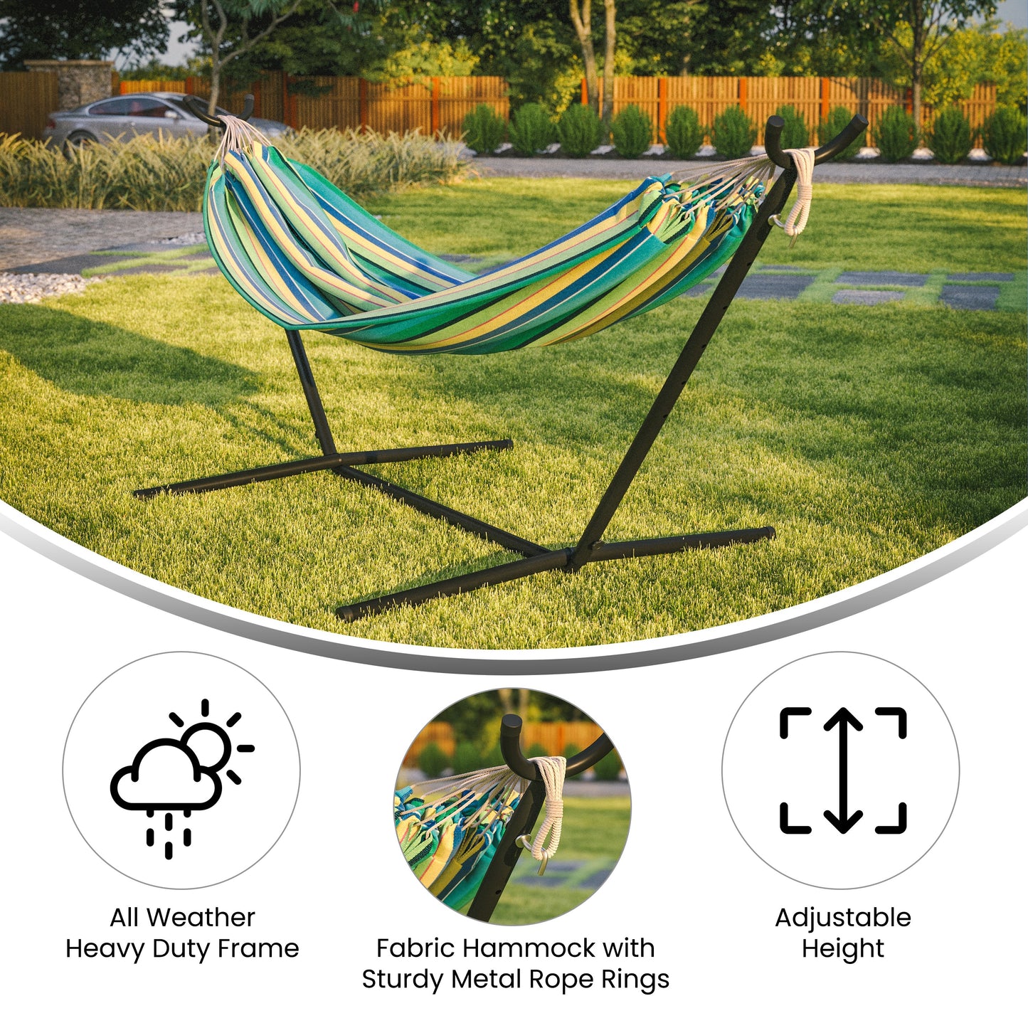 Blue Multi Hammock with Stand WL-HM22001-BLU-MLT-GG