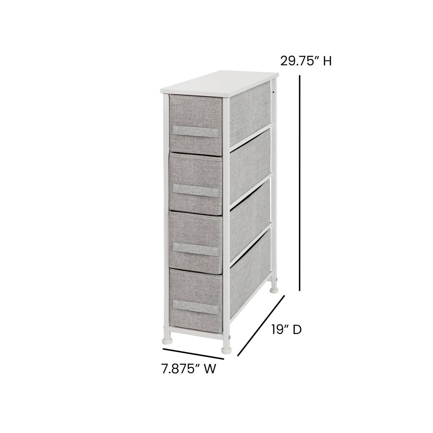 White/Gray Tall Organizer WX-5L203-WH-GR-GG