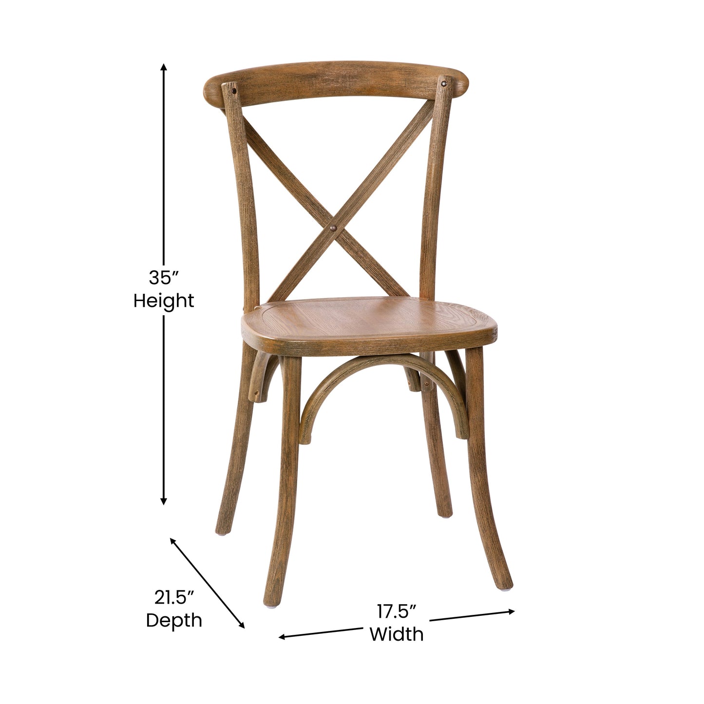 Dark Natural X-Back Chair X-BACK-DNAT