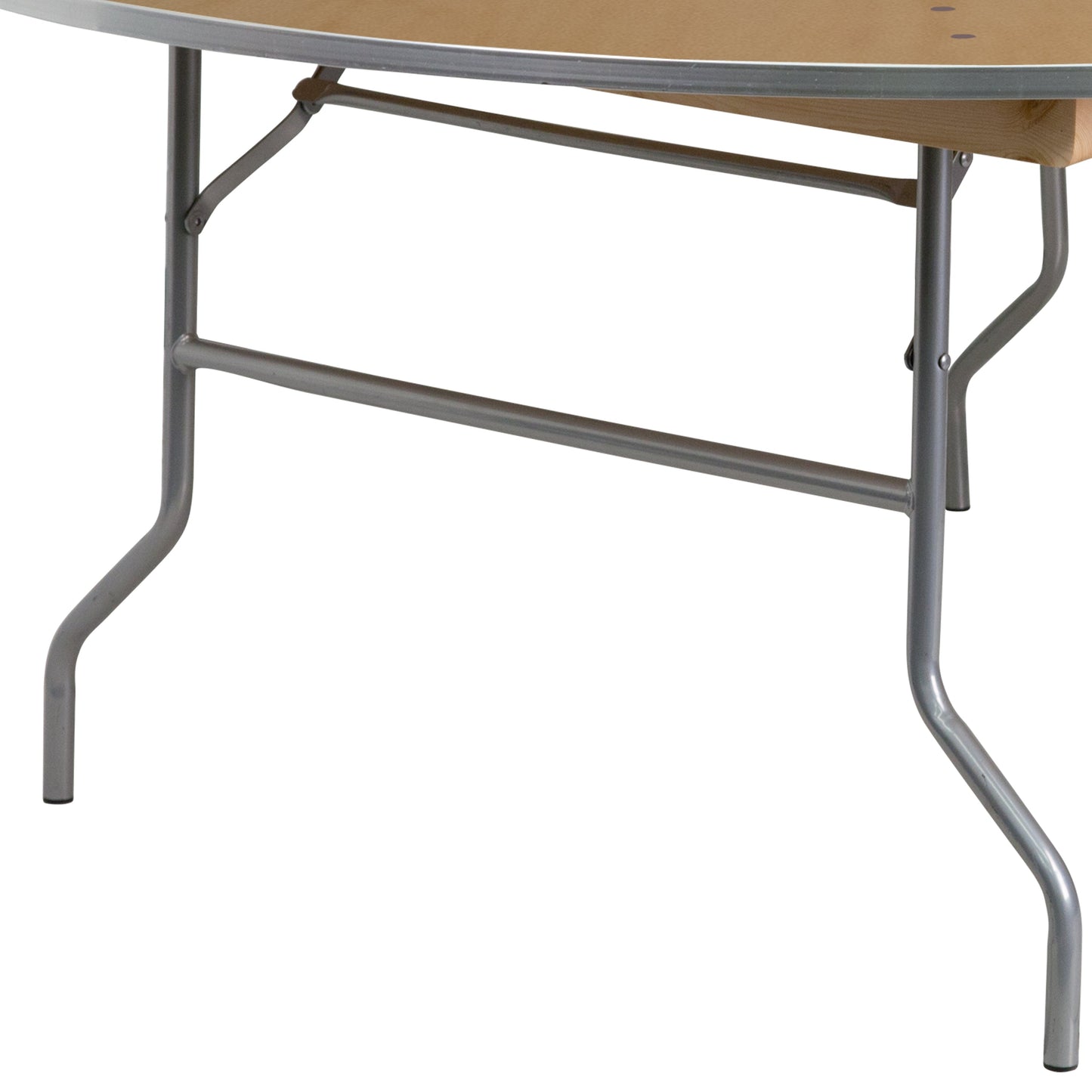 72RND Wood Fold Table-Met Edge XA-72-BIRCH-M-GG