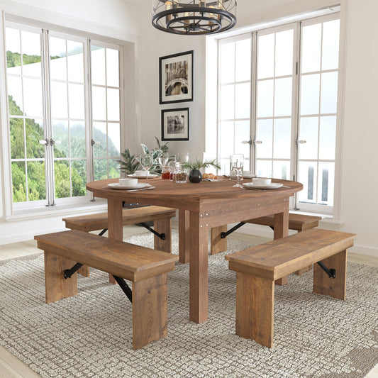 60" RD Farm Dining Table XA-F-60-RD-GG