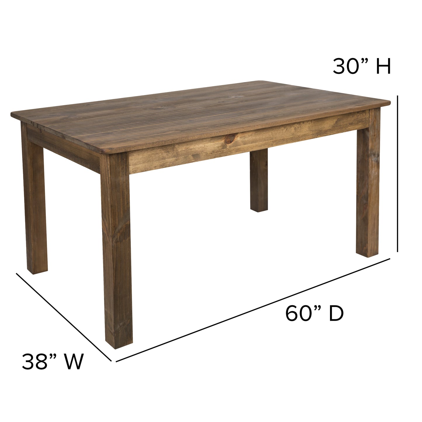 60x38 Farm Table/4 Chair Set XA-FARM-18-GG