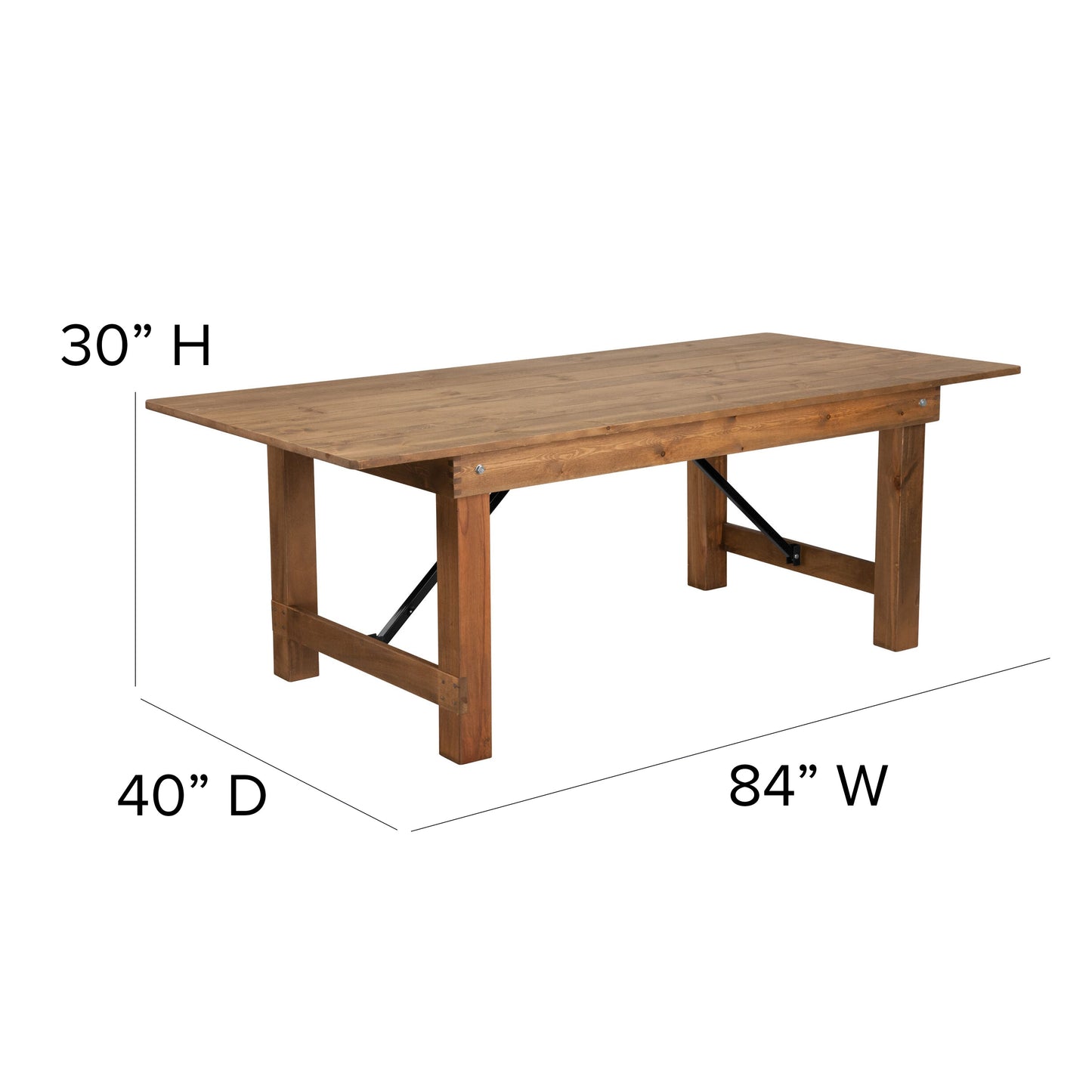 7'x40" Farm Table/4 Chair Set XA-FARM-8-GG