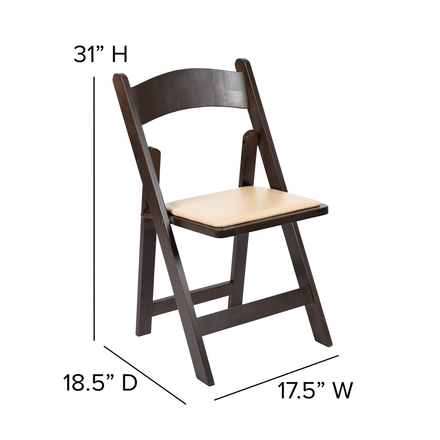 Chocolate Folding Chair XF-2903-CHOC-WOOD-GG