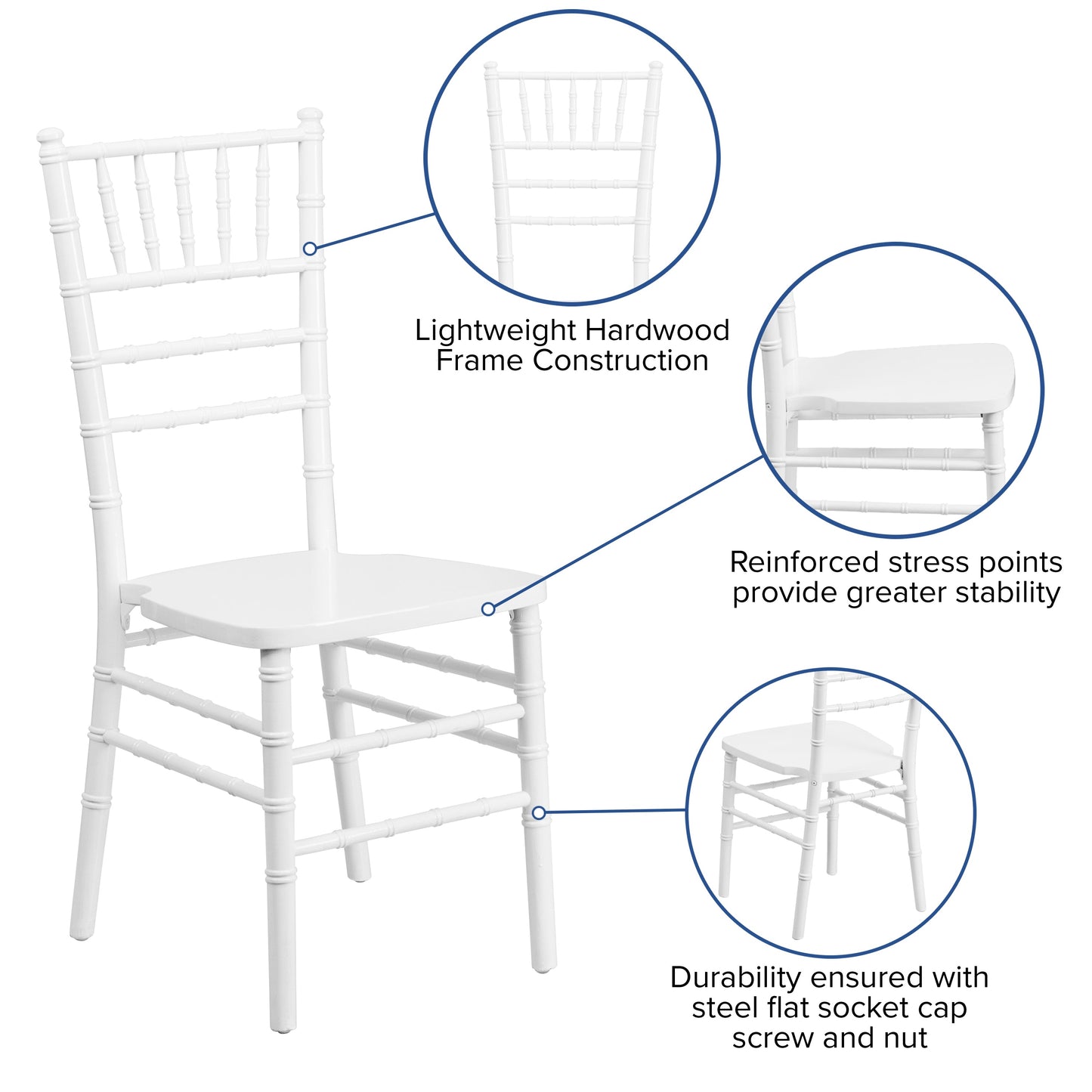 White Wood Chiavari Chair XS-WHITE-GG