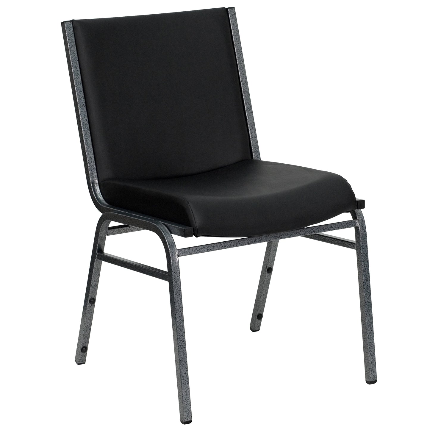 Black Vinyl Stack Chair XU-60153-BK-VYL-GG