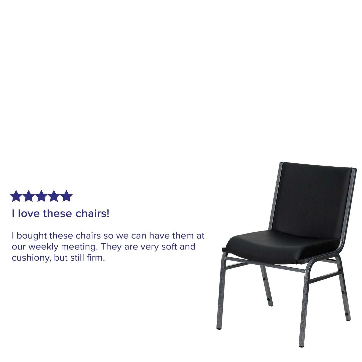 Black Vinyl Stack Chair XU-60153-BK-VYL-GG