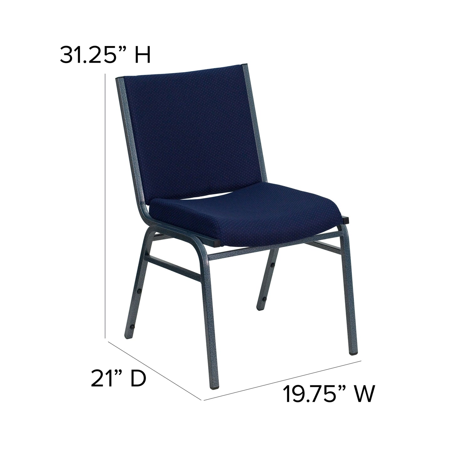 Navy Fabric Stack Chair XU-60153-NVY-GG