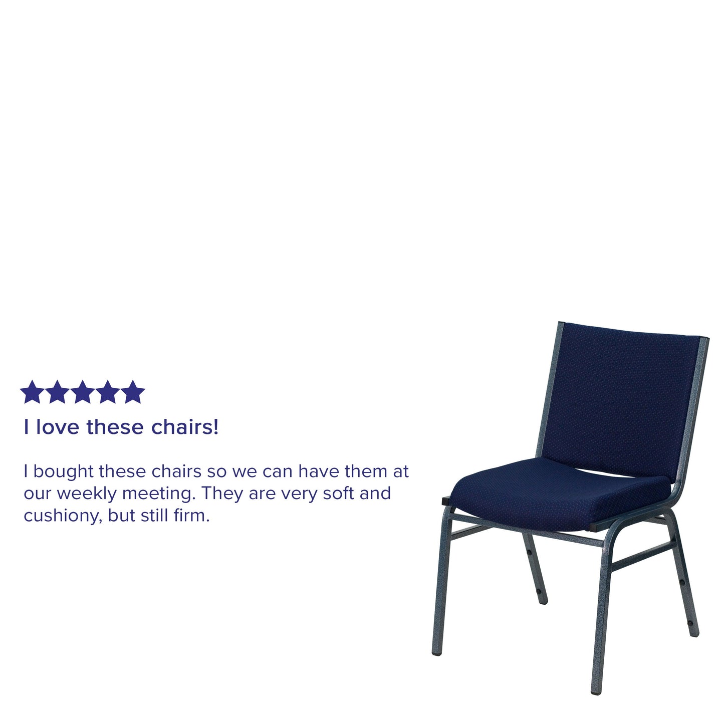 Navy Fabric Stack Chair XU-60153-NVY-GG