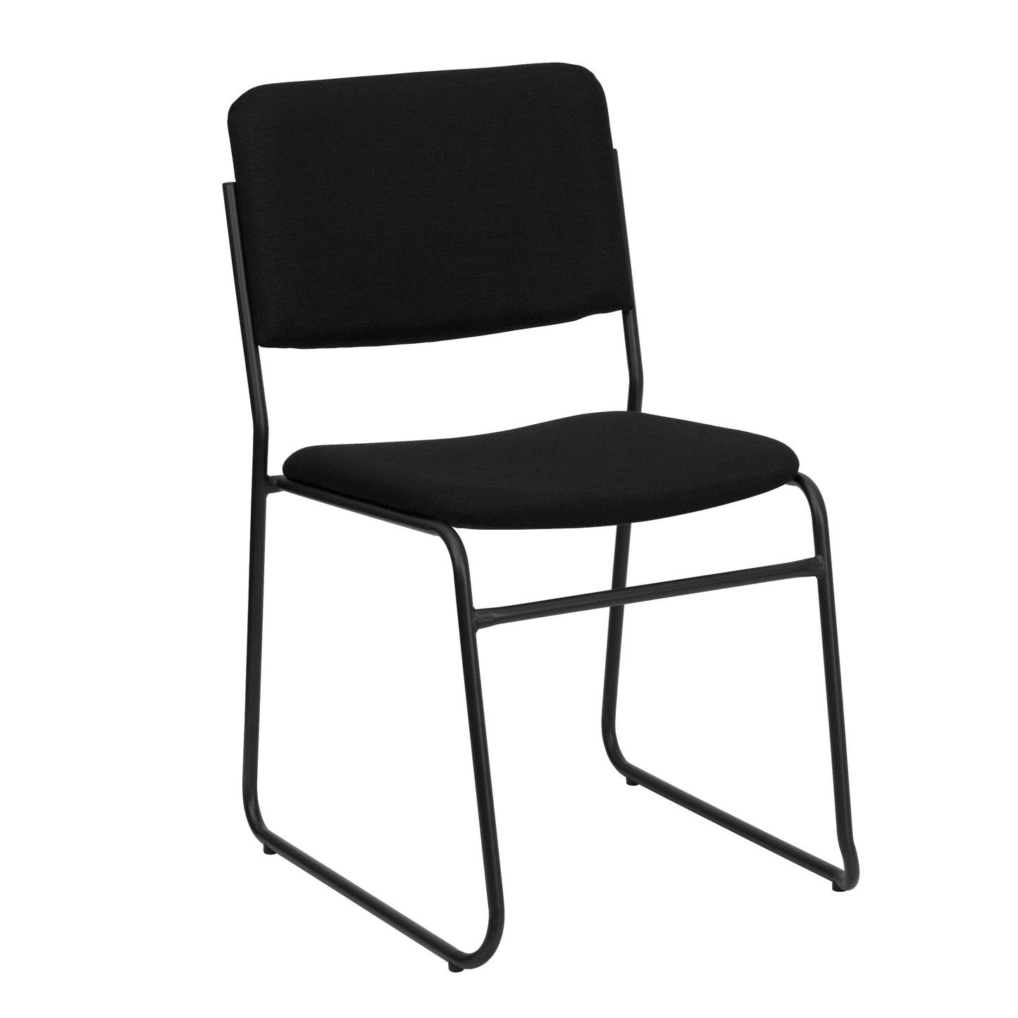 Black Fabric Stack Chair XU-8700-BLK-B-30-GG