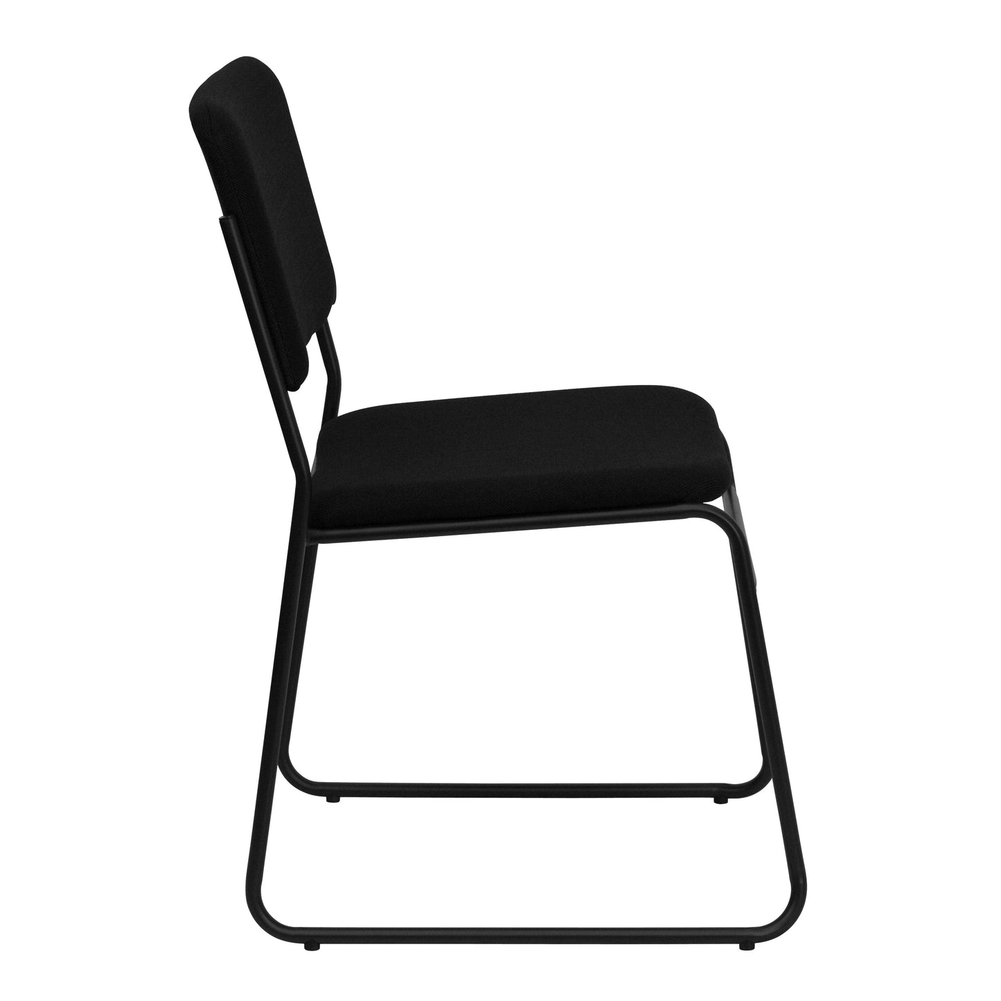 Black Fabric Stack Chair XU-8700-BLK-B-30-GG