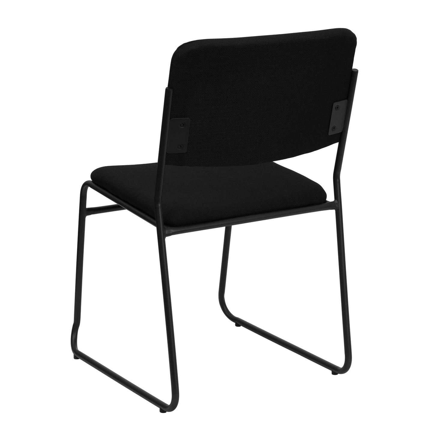 Black Fabric Stack Chair XU-8700-BLK-B-30-GG