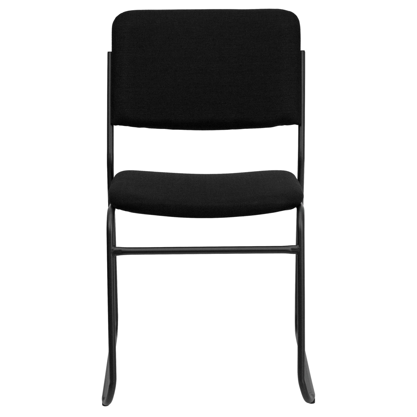 Black Fabric Stack Chair XU-8700-BLK-B-30-GG