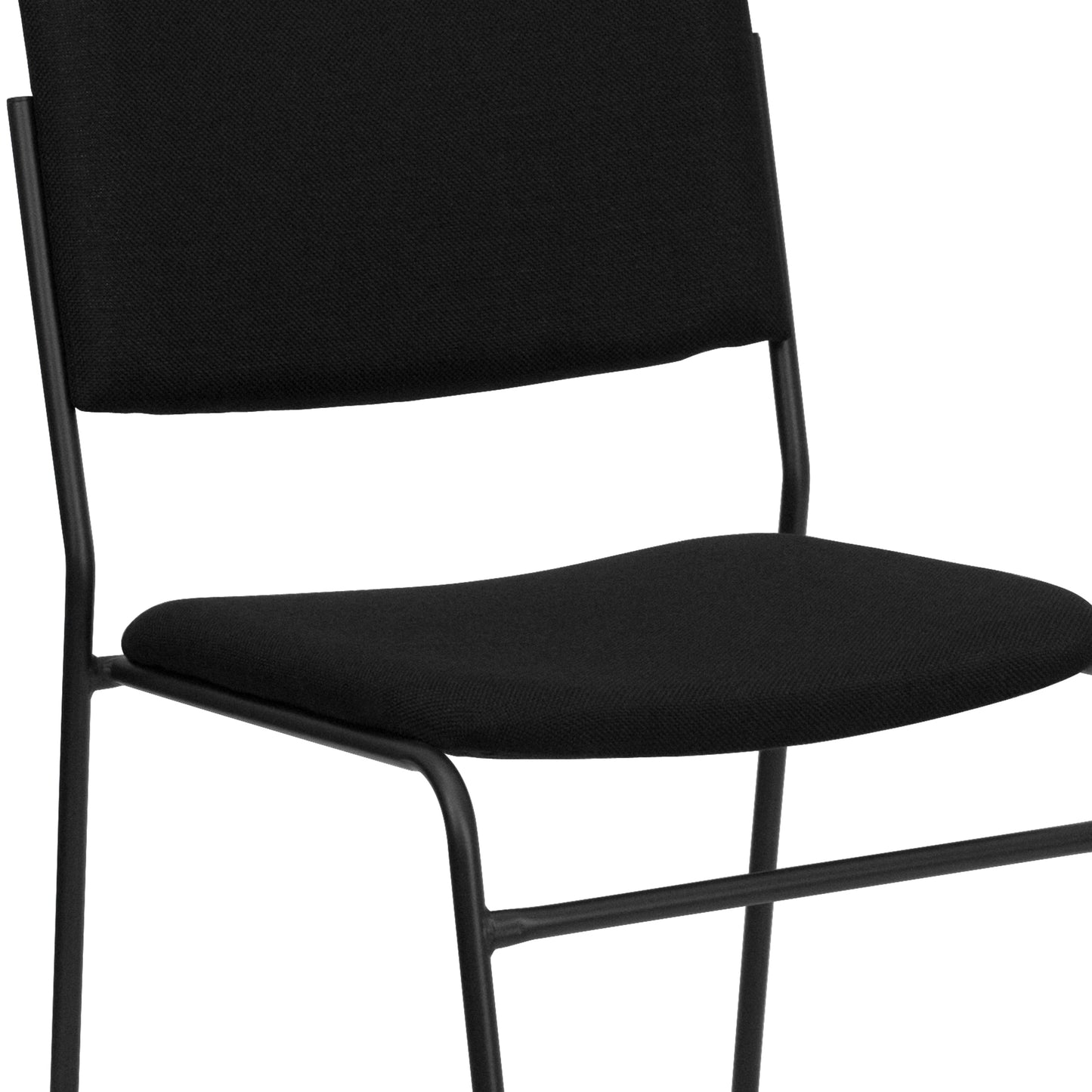 Black Fabric Stack Chair XU-8700-BLK-B-30-GG