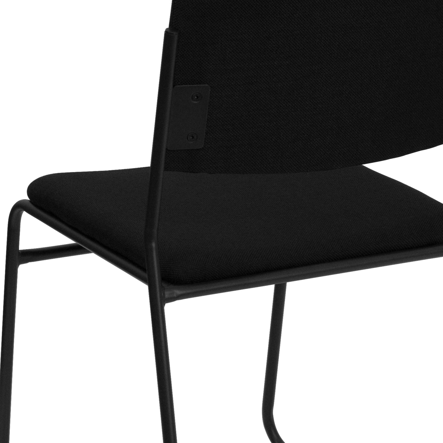 Black Fabric Stack Chair XU-8700-BLK-B-30-GG