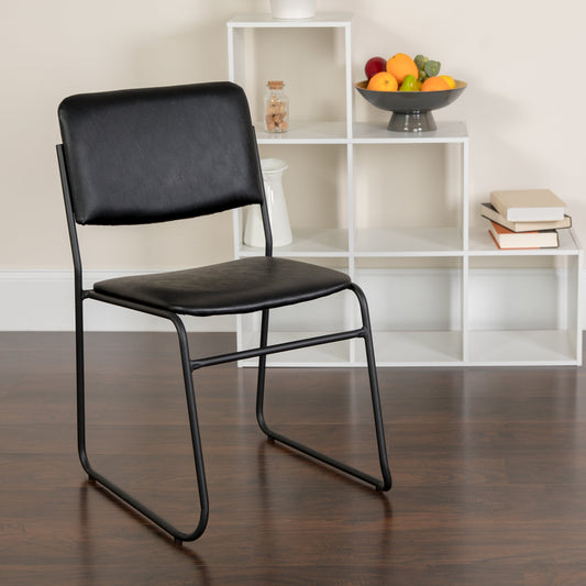 Black Vinyl Stack Chair XU-8700-BLK-B-VYL-30-GG