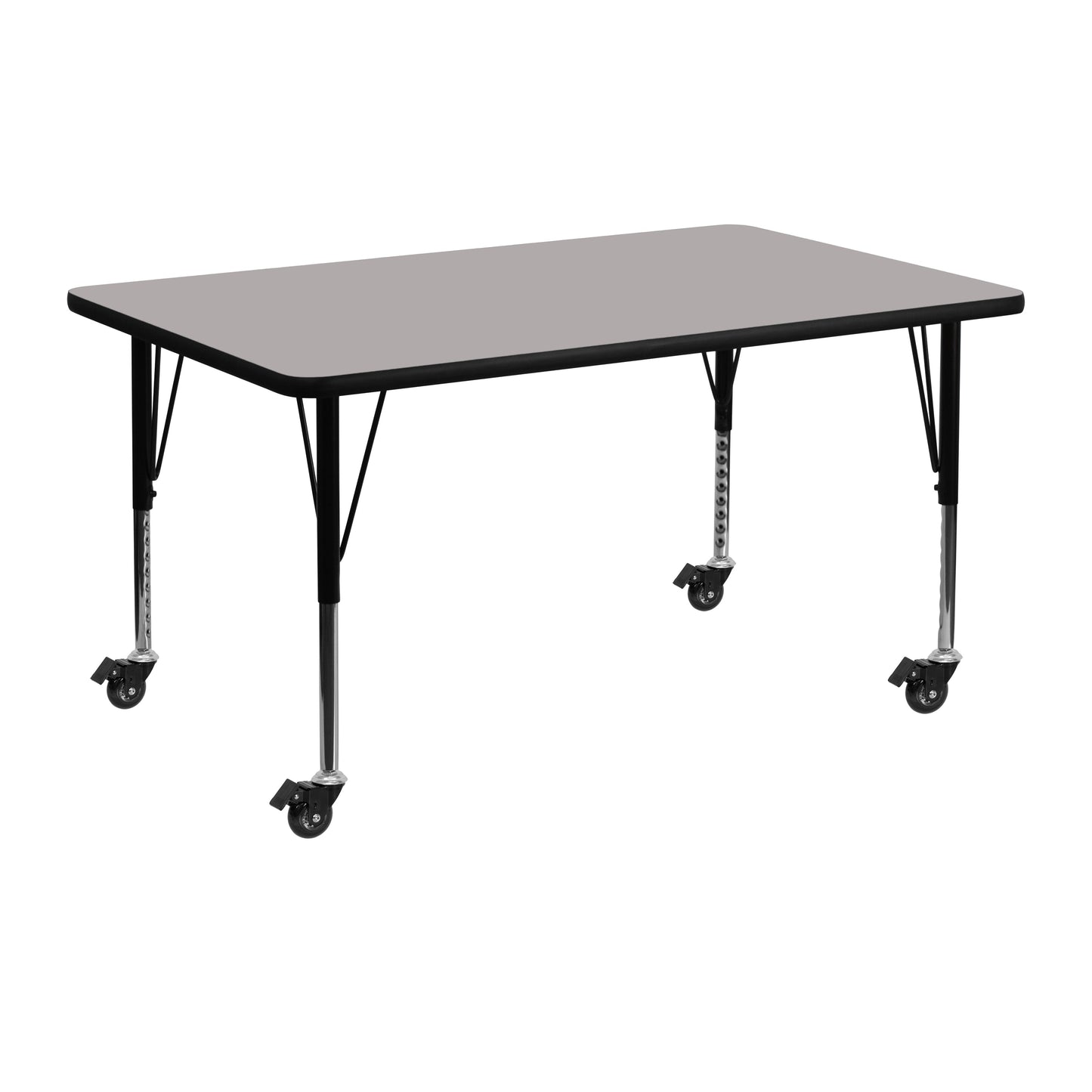 24x48 REC Grey Activity Table XU-A2448-REC-GY-H-P-CAS-GG