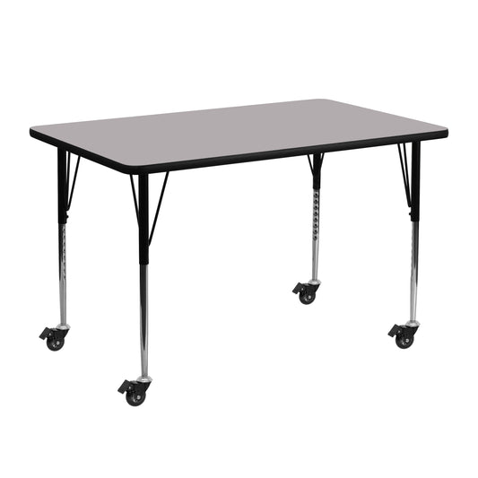 24x48 REC Grey Activity Table XU-A2448-REC-GY-T-A-CAS-GG