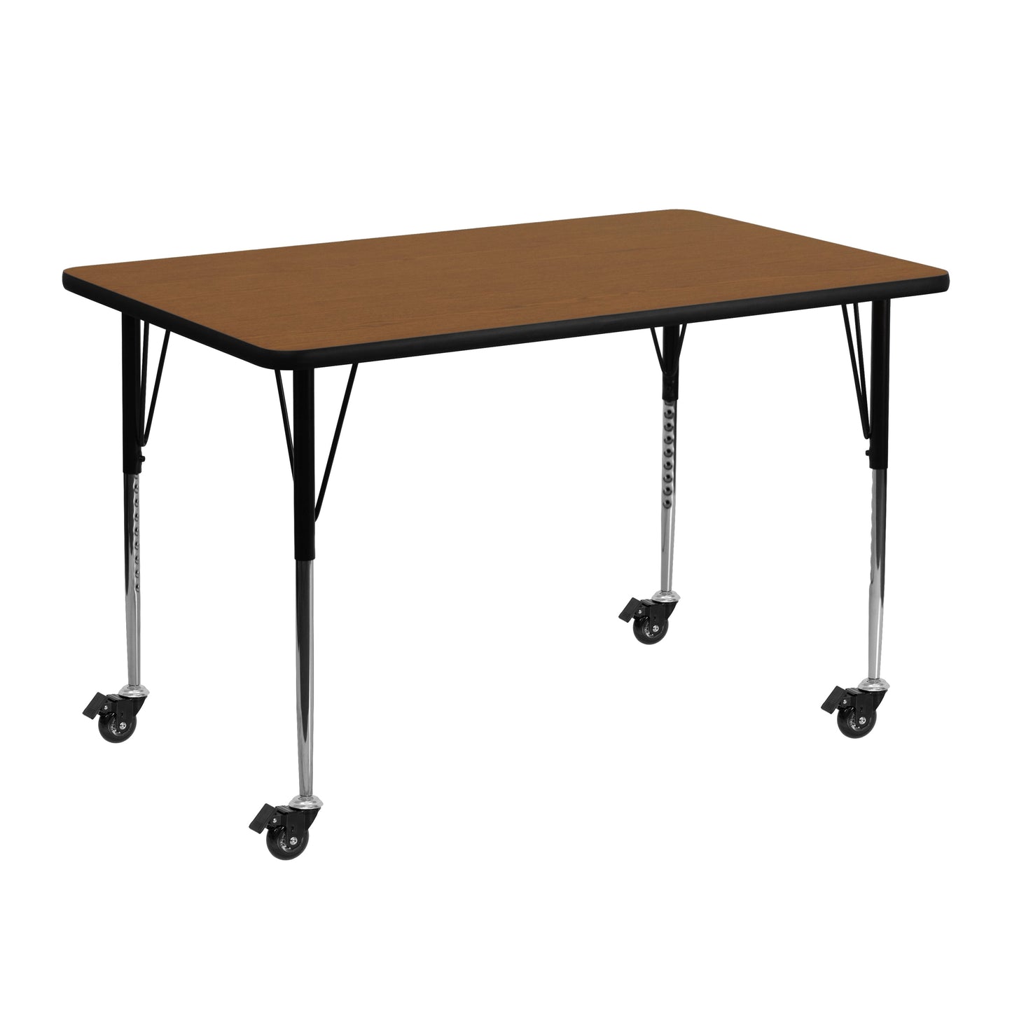 24x48 REC Oak Activity Table XU-A2448-REC-OAK-H-A-CAS-GG