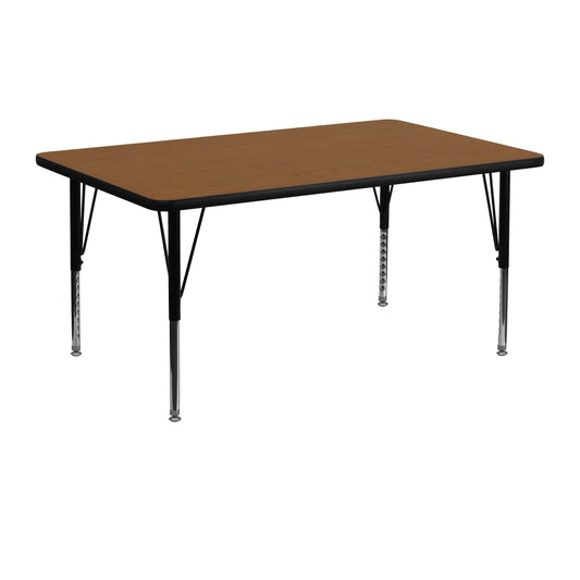 24x48 REC Oak Activity Table XU-A2448-REC-OAK-H-P-GG