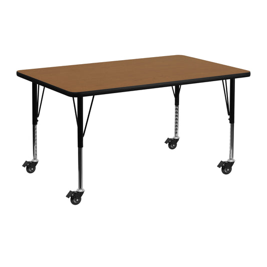 24x48 REC Oak Activity Table XU-A2448-REC-OAK-T-P-CAS-GG