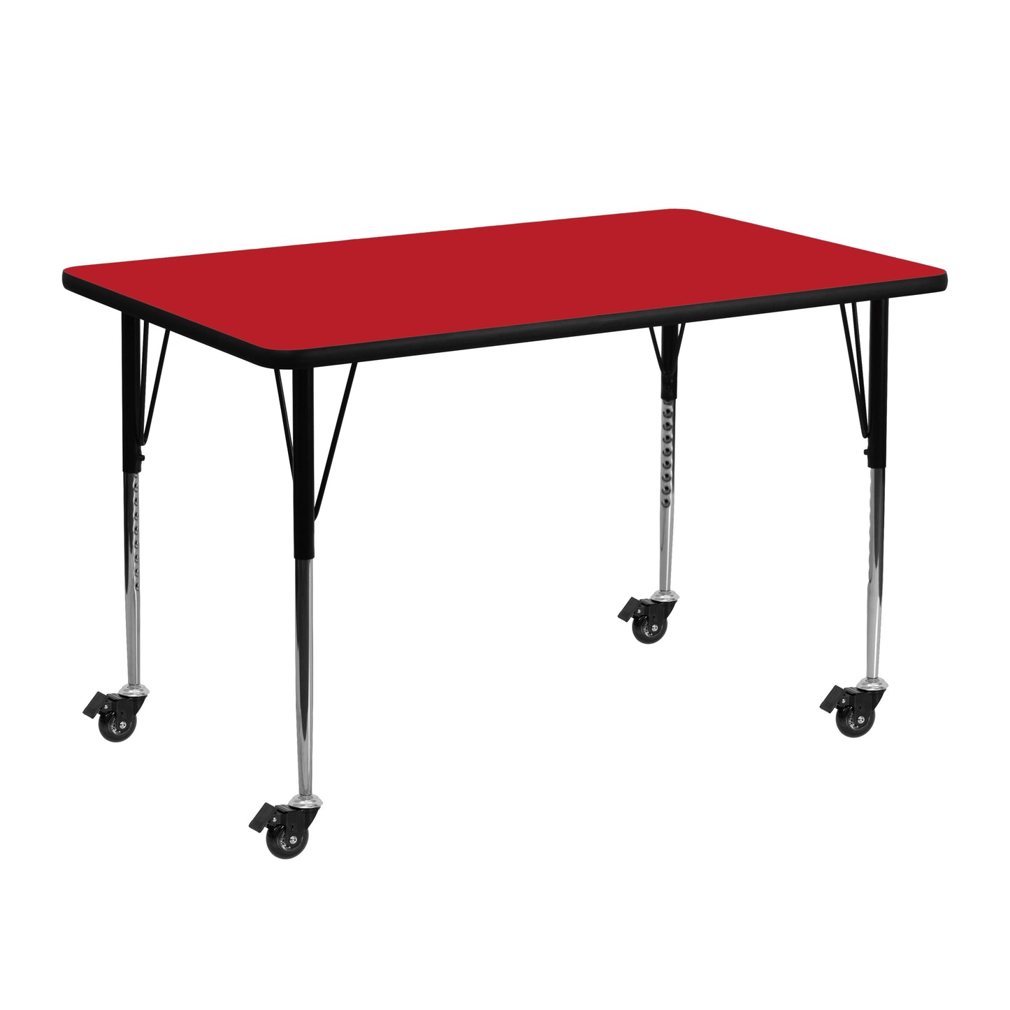 24x48 REC Red Activity Table XU-A2448-REC-RED-H-A-CAS-GG