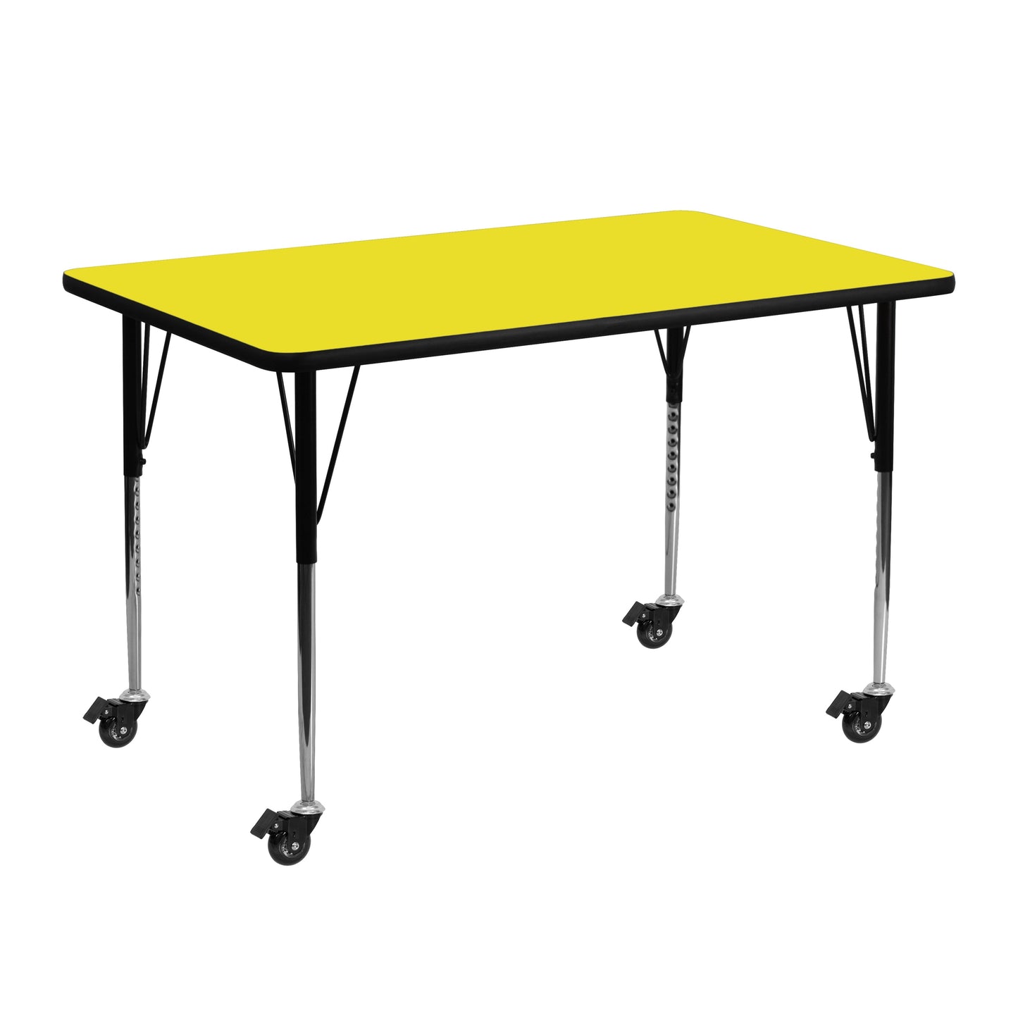 24x48 Yellow Activity Table XU-A2448-REC-YEL-H-A-CAS-GG