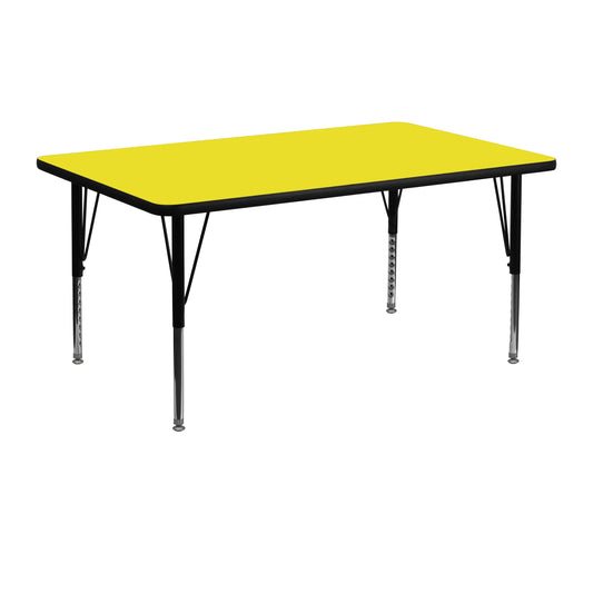 24x48 Yellow Activity Table XU-A2448-REC-YEL-H-P-GG