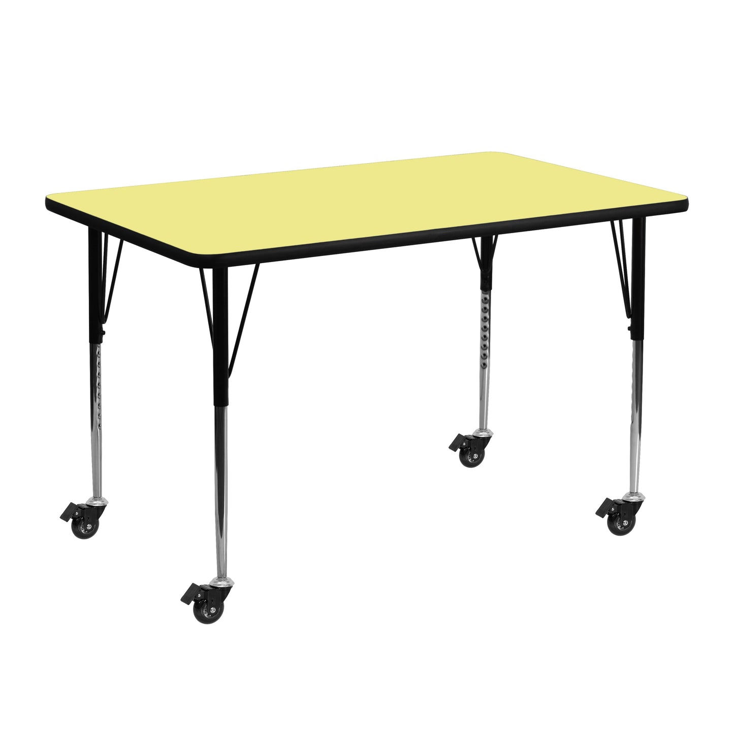 24x48 Yellow Activity Table XU-A2448-REC-YEL-T-A-CAS-GG