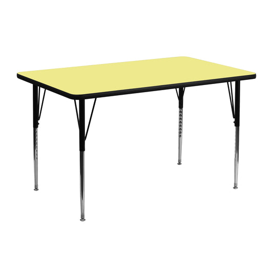 24x48 Yellow Activity Table XU-A2448-REC-YEL-T-A-GG