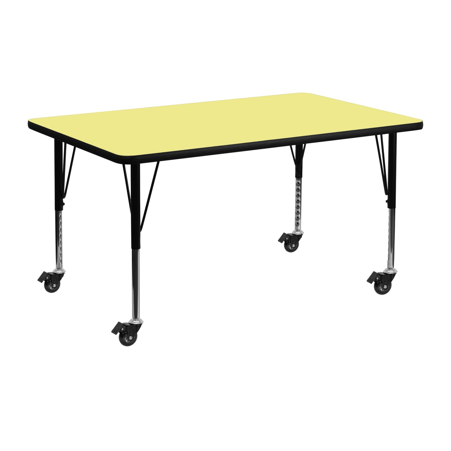 24x48 Yellow Activity Table XU-A2448-REC-YEL-T-P-CAS-GG