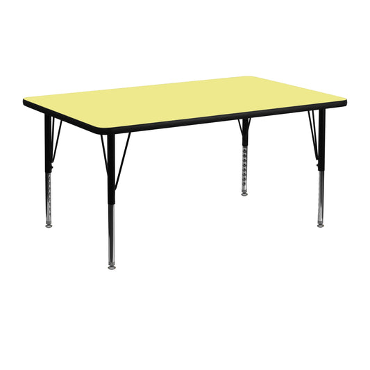 24x48 Yellow Activity Table XU-A2448-REC-YEL-T-P-GG