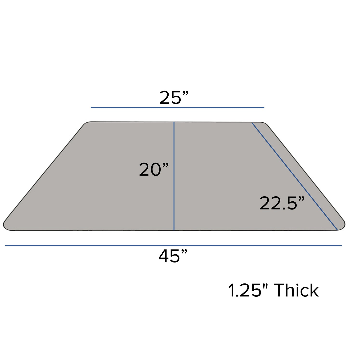 22.5x45 Grey Activity Table XU-A2448-TRAP-GY-H-A-GG