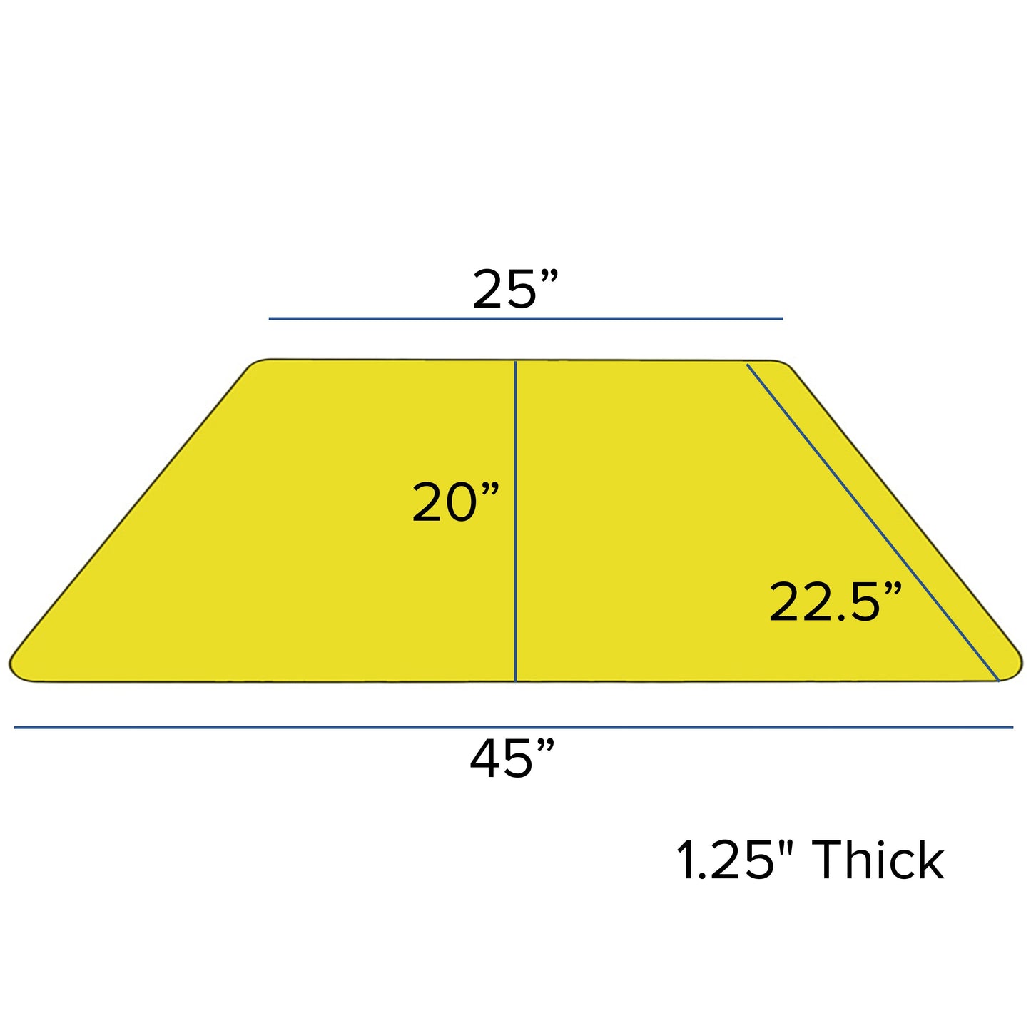 22.5x45 Yellow Activity Table XU-A2448-TRAP-YEL-H-A-CAS-GG