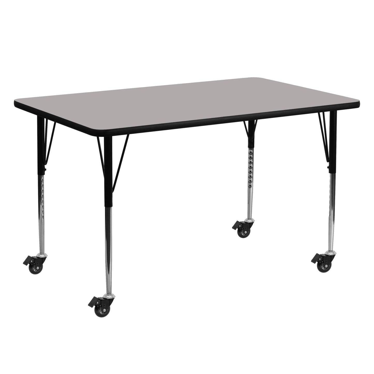 24x60 REC Grey Activity Table XU-A2460-REC-GY-H-A-CAS-GG