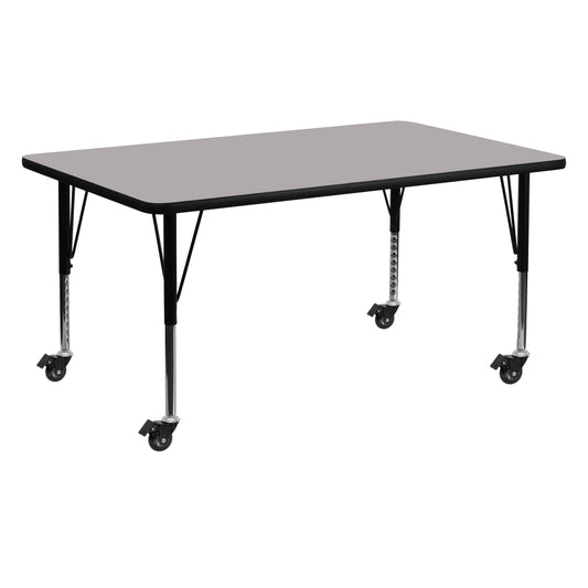 24x60 REC Grey Activity Table XU-A2460-REC-GY-H-P-CAS-GG