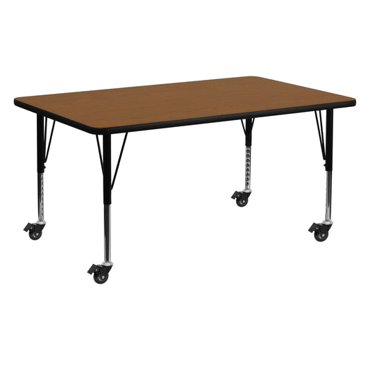 24x60 REC Oak Activity Table XU-A2460-REC-OAK-H-P-CAS-GG