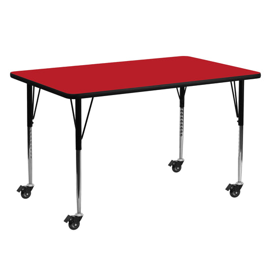 24x60 REC Red Activity Table XU-A2460-REC-RED-H-A-CAS-GG