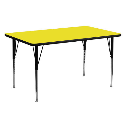 24x60 Yellow Activity Table XU-A2460-REC-YEL-H-A-GG