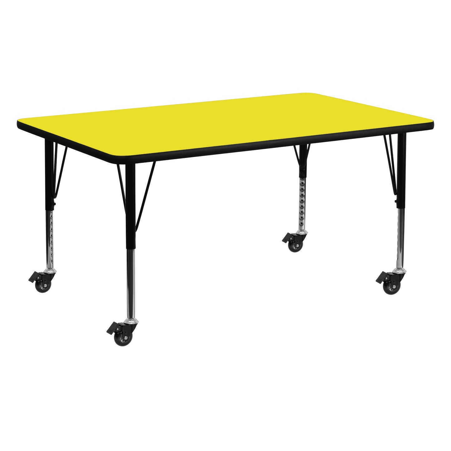 24x60 Yellow Activity Table XU-A2460-REC-YEL-H-P-CAS-GG