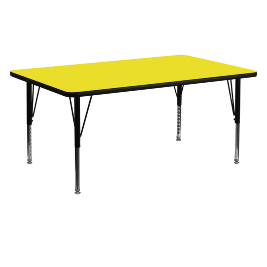 24x60 Yellow Activity Table XU-A2460-REC-YEL-H-P-GG