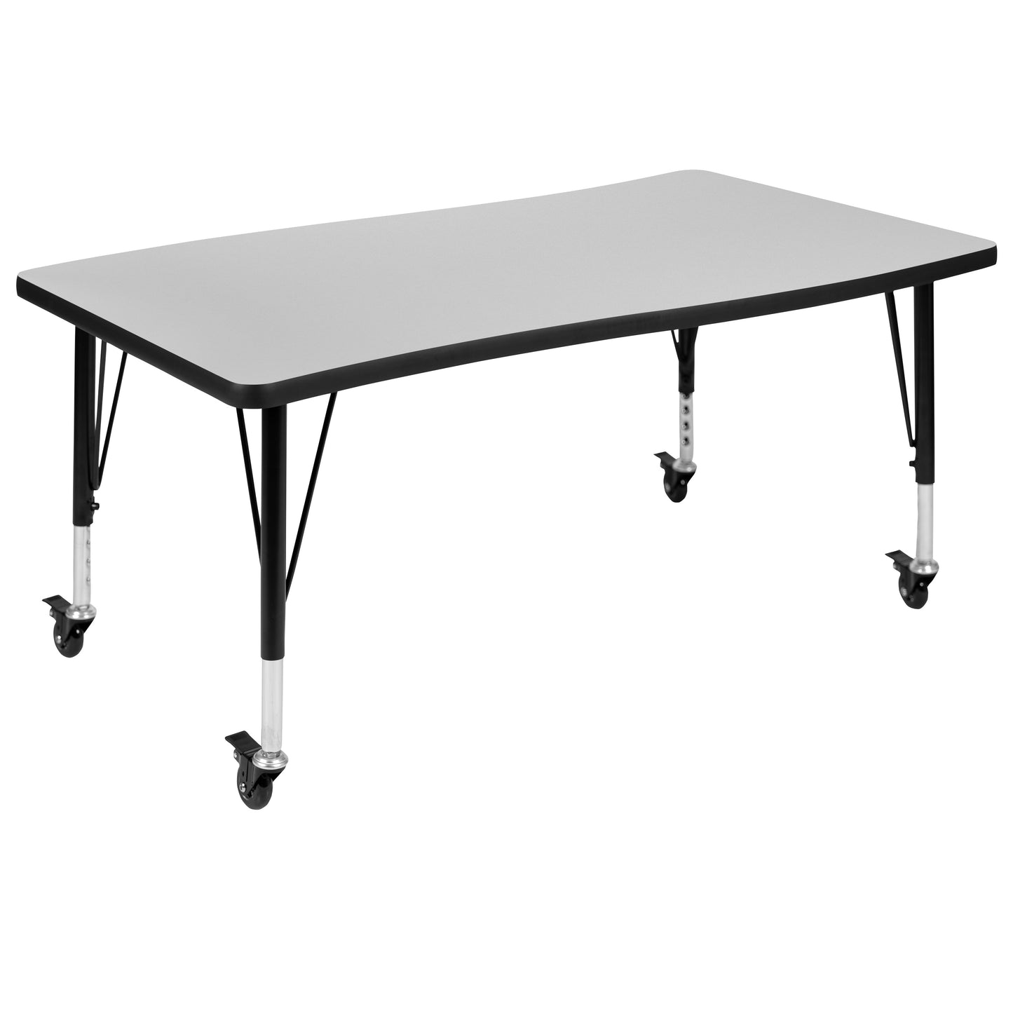 28"Wx48"L Grey Activity Table XU-A3048-CON-GY-T-P-CAS-GG