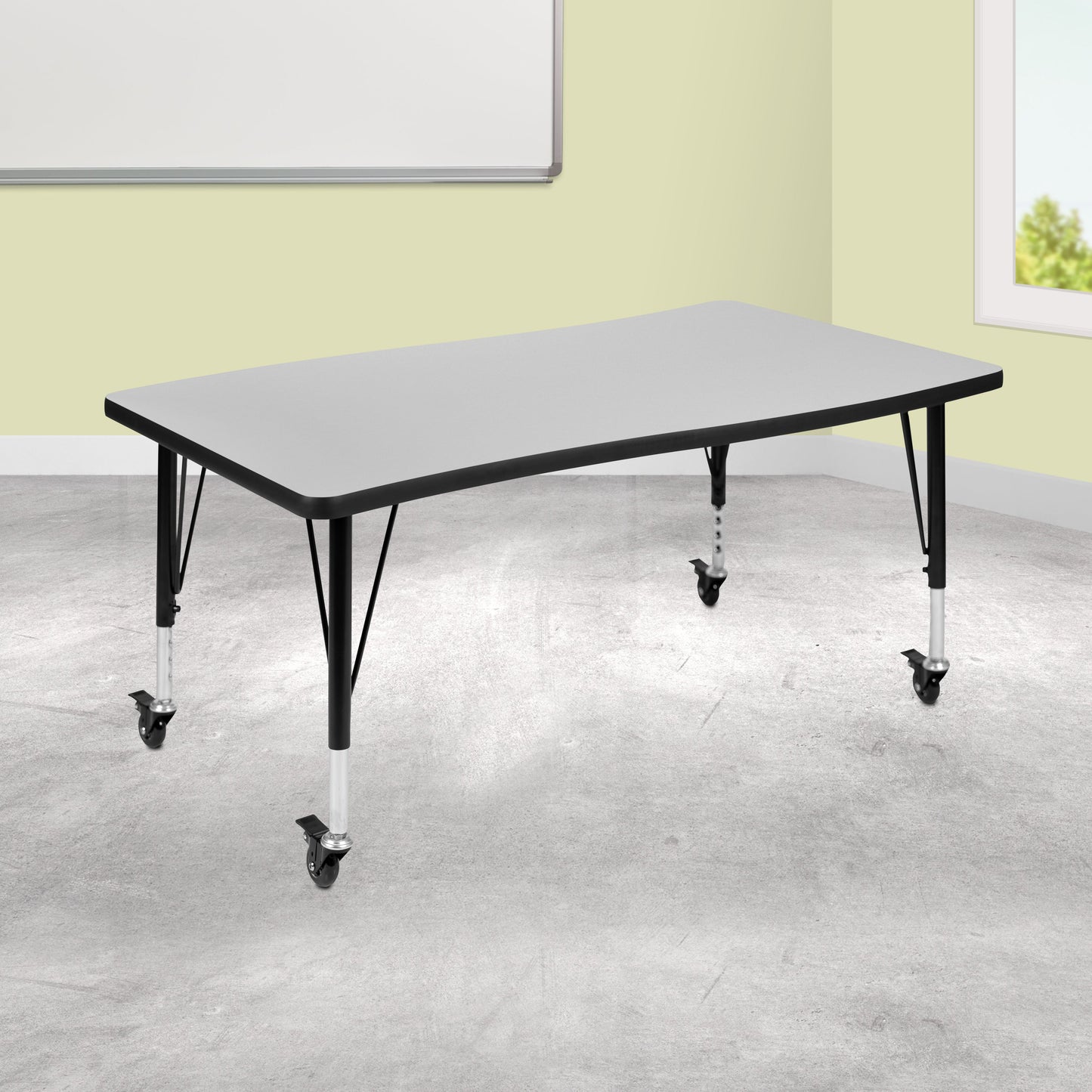 28"Wx48"L Grey Activity Table XU-A3048-CON-GY-T-P-CAS-GG